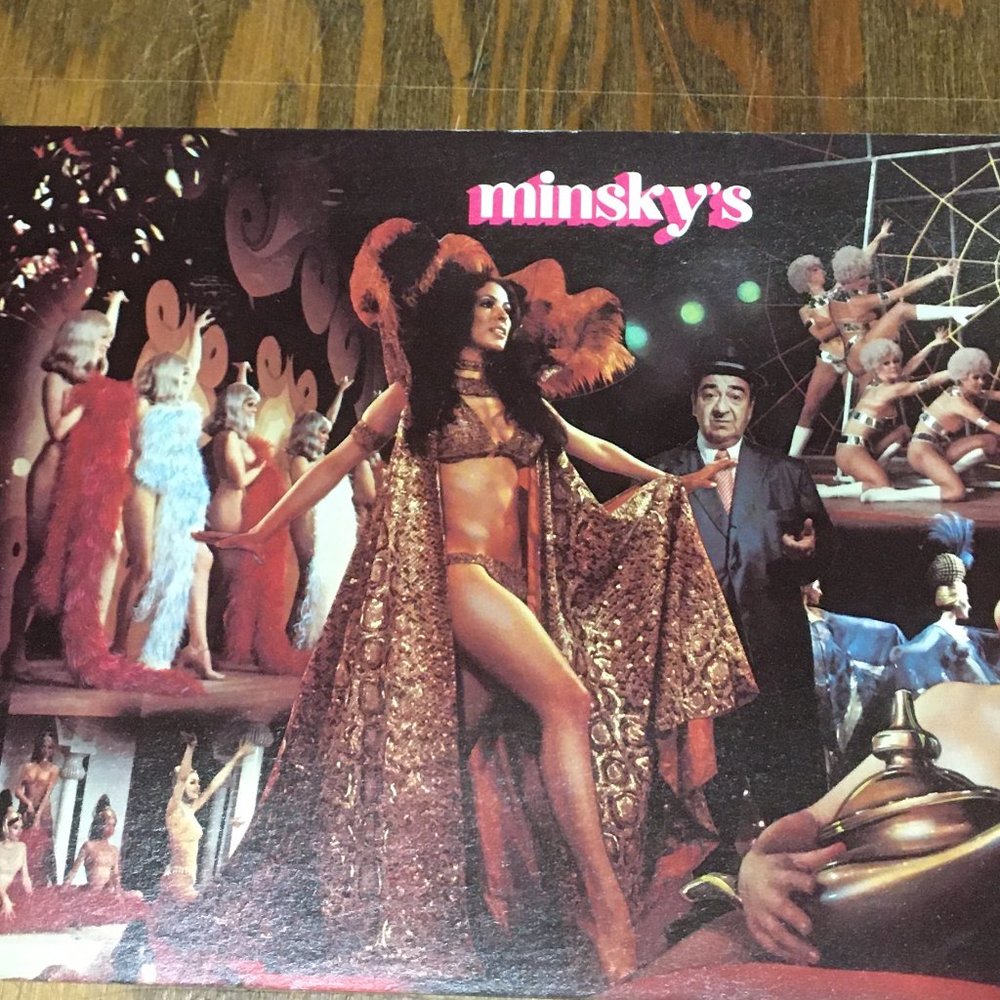 Vintage large postcard minsky's girls girls girls hotel Fremont Las Vegas